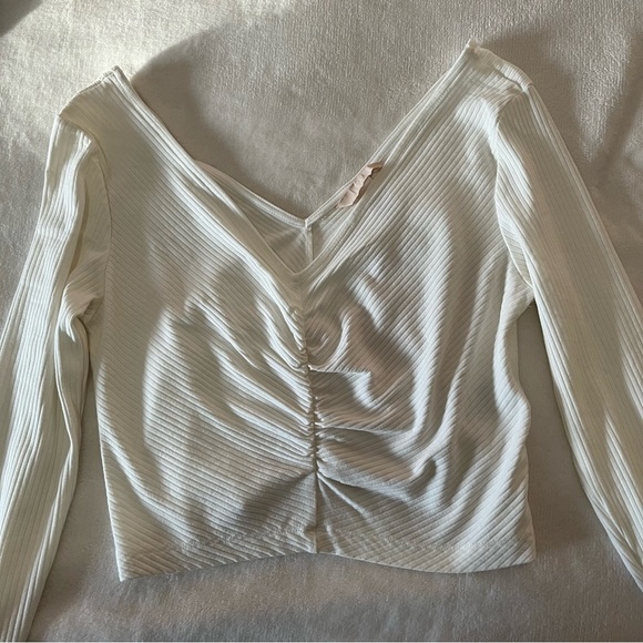 H&M Ribbed V-Neck Long Sleeve Top - Picture 2 of 7